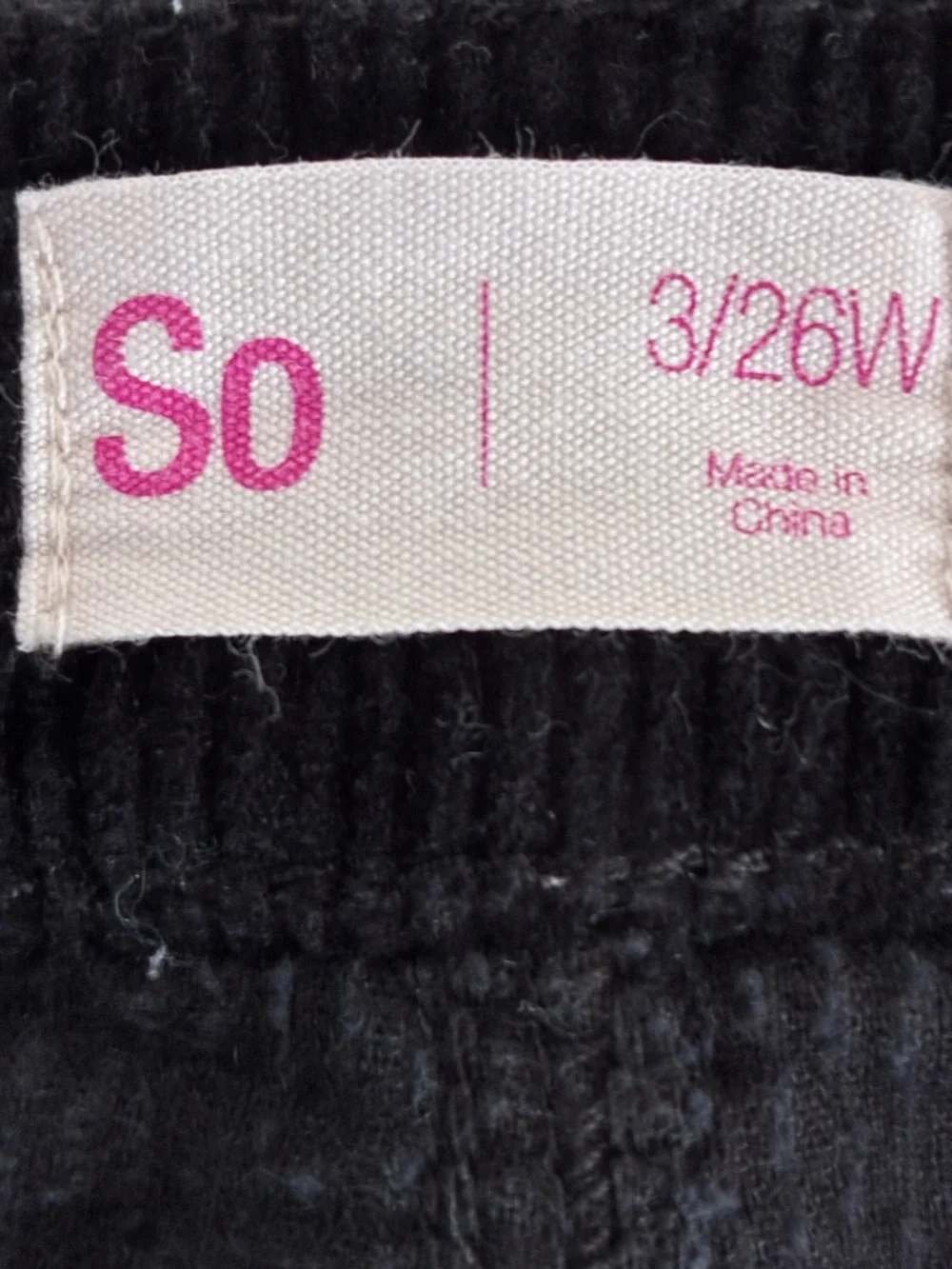 SO Black Corduroy Zip Front Mini Skirt Y2K Stretch‎ Cotton Size Small 3/26